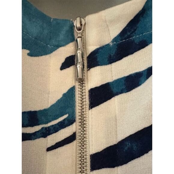 Tommy Bahama Petites Blue Zanzebra Sheath Dress Knee Length PS - Picture 4 of 7